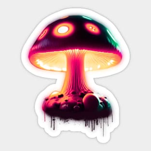 Psychedelic mushroom sticker design Sticker